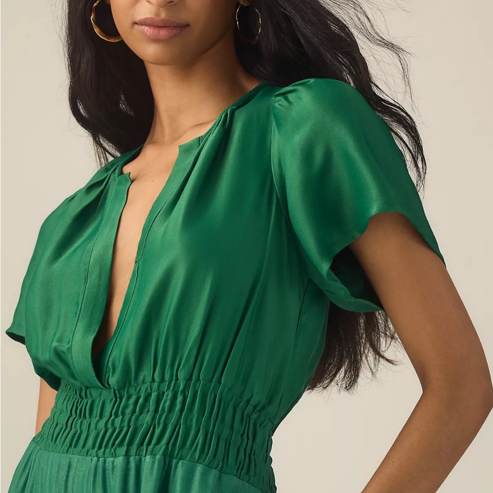 Anthropologie Green Jumpsuit